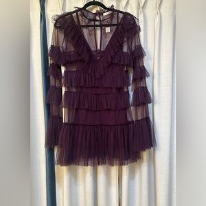 Beautiful eggplant colored Karlie dress, size large. Never worn! Perfect!